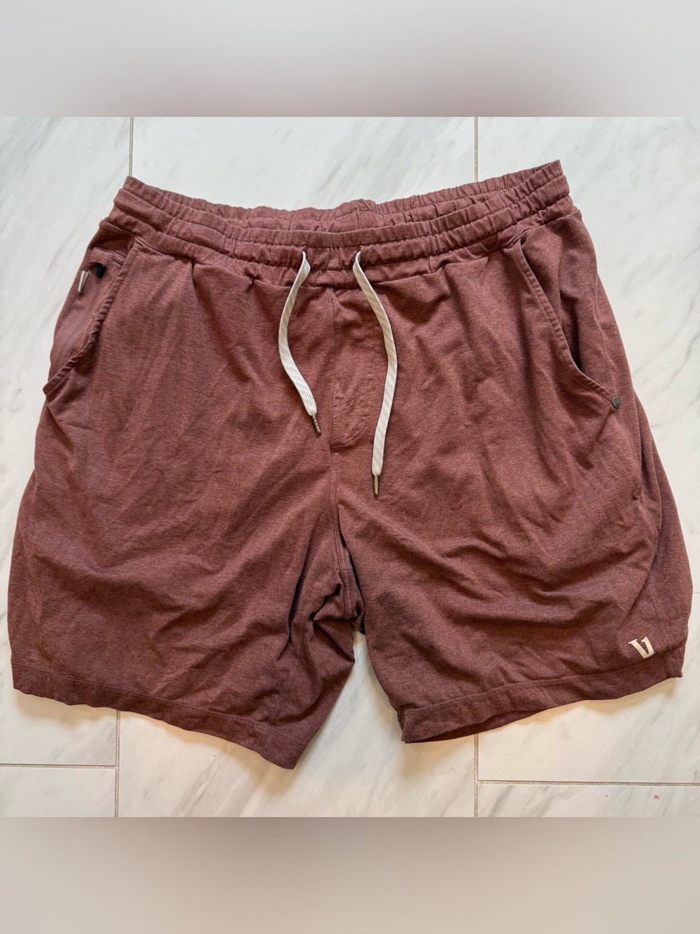 Vuori Men's 7” Athletic Ponto Shorts in Terracotta